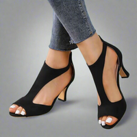 Walburga | Orthopädische Sandalen mit Absatz – Schwarz