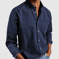 Klaus | Herren Premium Knopfhemd – Blau
