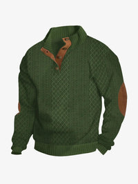 Moritz | Herren Casual Zopfmuster Regular Fit Pullover – Grün