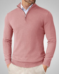Werner | Herren Klassischer Rundhalskragen Kaschmirpullover – Rosa
