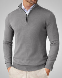 Kenneth | Herren Slim Fit Quarter-Zip Pullover – Dunkelgrau