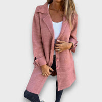 Mailara – Lässiger Mantel mit Reverskragen – Rosa
