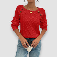Diana | Rundhalspullover, Damenbekleidung – Rot