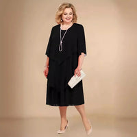 Leva – Elegantes Lappen Kleid Mit Unregelmäßigen Lagen – Schwarz