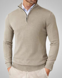 Werner | Herren Klassischer Rundhalskragen Kaschmirpullover – Khaki