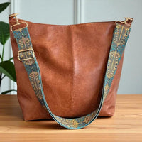 Charmante Vintage-Ledertasche mit Schulterriemen | Tamar's Vintage Charm – Hellbraun