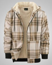 Timothy | Herren Karierte Gefütterte Jacke – Khaki