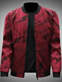 Outy | Outdoor-taugliche Jacke mit Federgrafik – Bordeaux