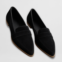 Jacqueline | Damen Lässig Pointed Toe Slip-on Loafers – Schwarz