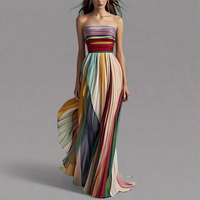 Florentine | Sexy Bandeau Maxikleid in Trendfarben – Bildfarbe