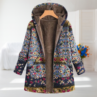 Amélia - Eleganter Mid-Season Mantel – Blau-Braun