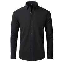 ESPE - Knitterfreies Stretch-Hemd für Männer – Schwarz