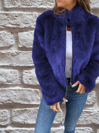 Susanne | Damen Komfort Reissverschluss Herbstjacke – Blau