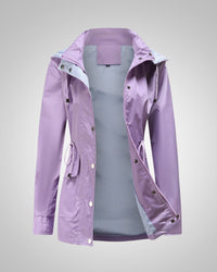 Anneliese | Damen Kapuze Kordelzug Regenjacke – Lila