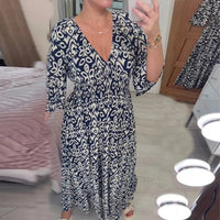Mhara | Chic Kleid mit ausgestellten Ärmeln – Marine