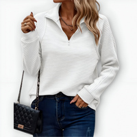Camila | Pullover mit Halbreißverschluss – Weiß