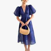 Amber | Elegantes Sommer-Midikleid – Marine