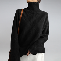 Camille - Damen Rollkragenpullover – Schwarz