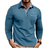 Jerome - Komfortables Langarm-Poloshirt – Hellblau