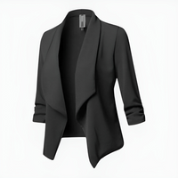 Damenblazer mit langer Form | Formalstil – Schwarz