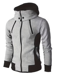 Griffiths – Langärmeliger Kapuzenpullover mit Viertel Reißverschluss – Grau