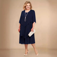 Leva – Elegantes Lappen Kleid Mit Unregelmäßigen Lagen – Marine