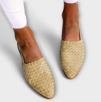 Jesselle - Gewebte Slingback-Ballerinas – Beige