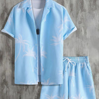 Felix | Herren Tropical Sommerhemd Shorts Set – Blau