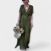 Maxi-Kimono-Kleid im griechischen Stil – Grün