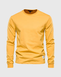 Eric | Herren Casual Slim Fit Langarm T-Shirt – Gelb