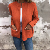 JENELL - STRICKJACKE MIT GROSSEN TASCHEN – Orange