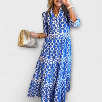 Loradia – Midikleid mit Kettenprint – Blau