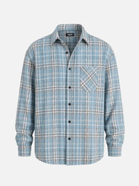 Simon | Herren Kariertes Heritage Flanell Hemd – Blau