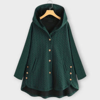 Lerina – Warme Jacke mit Knopfleiste – Grün