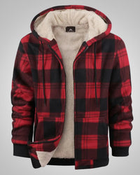 Timothy | Herren Karierte Gefütterte Jacke – Rot