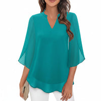 Brianna - Weit geschnittene Bluse mit eleganter Form – Aquagrün