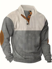 Manfred | Stylischer Color-Block Pullover – Grau