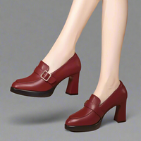 Jessika | Elegante und Bequeme Absatzschuhe – Weinrot