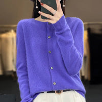 Mariana - Kuschelige Strickjacke Aus Wolle – Lila