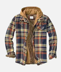 Ludwig® | Karierte Patchworkjacke – Blau Orange