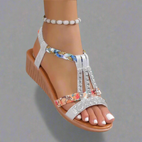 Bernatrudis | Elegante Boho-Sandalen für den Sommer – Silber