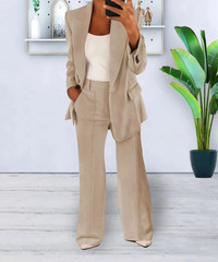 MAIKE - ELEGANTES ZWEITEILIGES FORMAL-OUTFIT – Beige