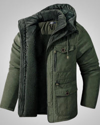 John | Herren Kapuze Gepolsterter Winter Parka – Grün