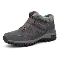 Reithania | Orthopädische Winterschuhe für optimalen Halt und Komfort – Grau & Rosa