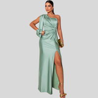 Ilse | Glamouröses Drapé-Kleid – Aqua Grün