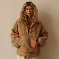 Daisy | Fleece Varm Bloom – Orange-Grün