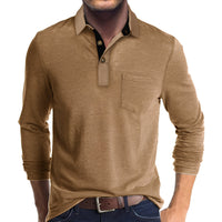 Marty - Komfortables Herren-Poloshirt mit langen Ärmeln – Khaki