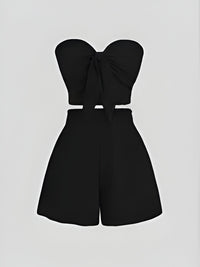 Audrina |  Romantisches Date am Meer Top + Shorts Slim Fit – Schwarz