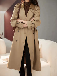 Liavint | Schicker Couture Mantel mit doppeltem Revers – Khaki