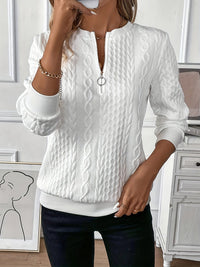 RIKE - STRICKPULLOVER MIT REISSVERSCHLUSS – Weiß